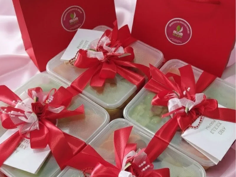 Mini Hampers Salad Buah Mom Anna - paket hadiah eksklusif tas merah Sidoarjo